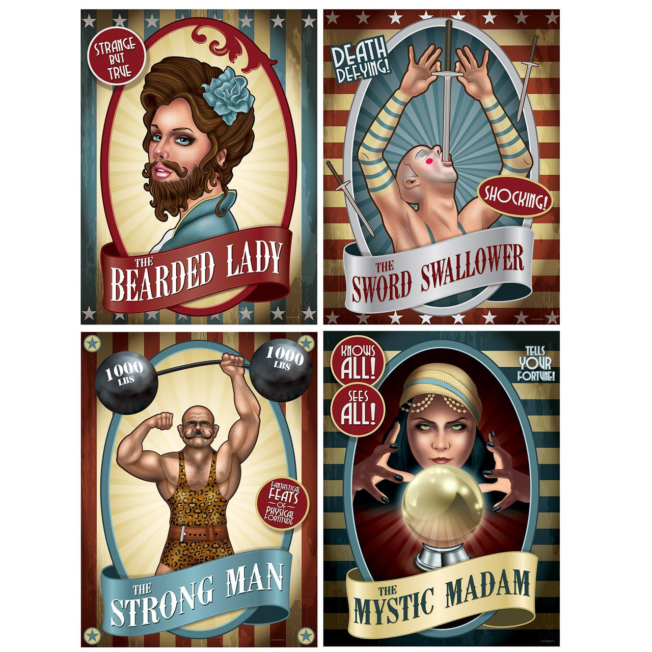 Vintage Circus Poster Party Cutouts 15.25
