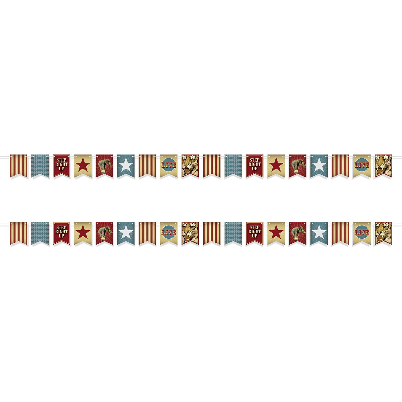 Beistle Vintage Circus Streamer (Pack of 12) - Vintage Circus Party Theme