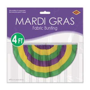 Mardi Gras Fabric Bunting (Case of 6)