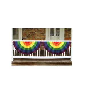 Bulk Rainbow Fabric Bunting (Case of 6) by Beistle