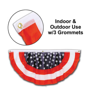 Stars & Stripes Fabric Bunting (Case of 6)