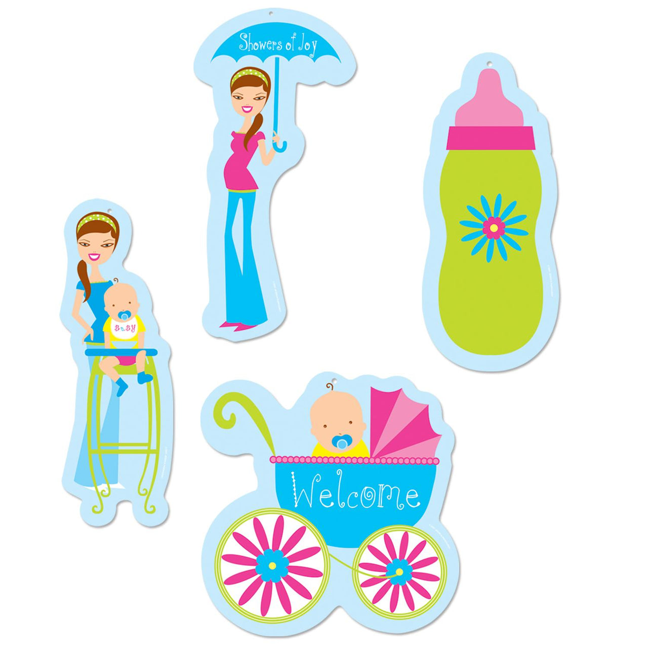 Beistle Showers Of Joy Cutouts (4/Pkg)