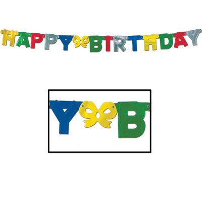 Beistle Multicolor Foil Happy Birthday Party Streamer