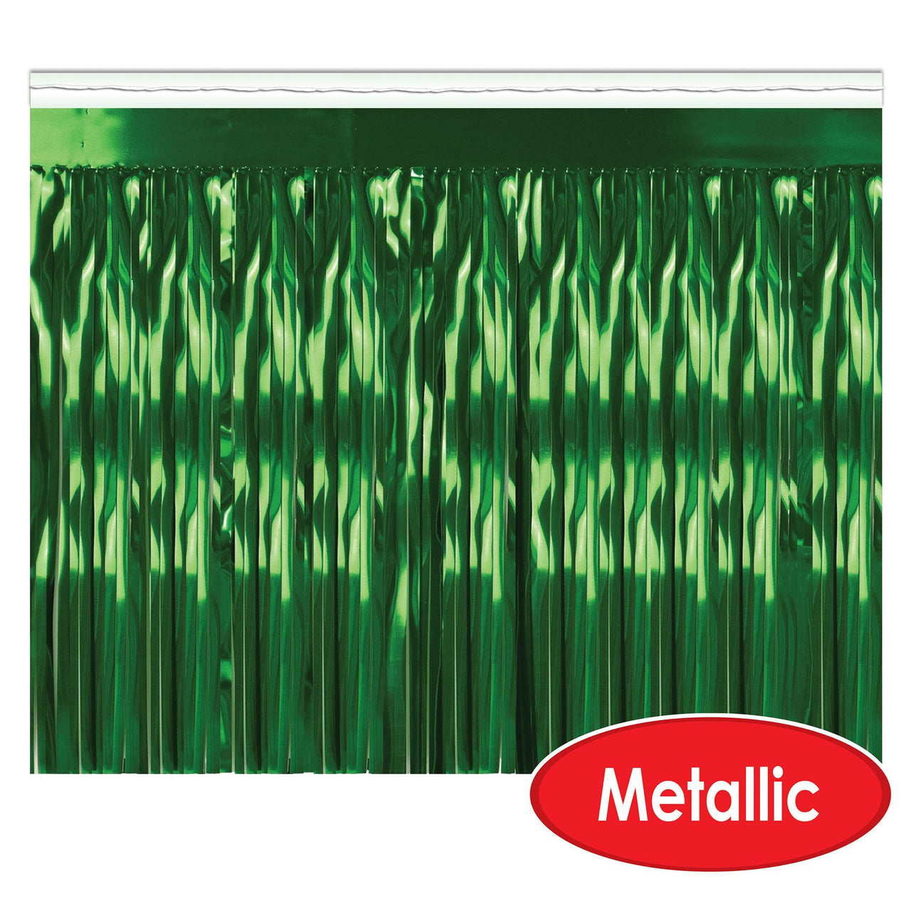 Bulk 1-Ply Metallic Fringe Drape green (Case of 6) by Beistle