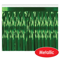 Bulk 1-Ply Metallic Fringe Drape green (Case of 6) by Beistle