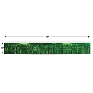 Bulk 1-Ply Metallic Fringe Drape green (Case of 6) by Beistle