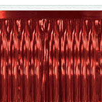 1-Ply Metallic Fringe Drape - red