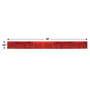 1-Ply Metallic Fringe Drape - red