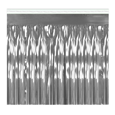 Beistle 1-Ply Metallic Party Fringe Drape - silver