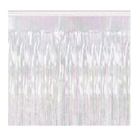 Packaged 1-Ply Metallic Party Fringe Drape - opalescent