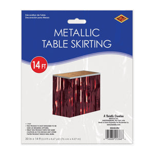 Bulk Pkgd 1-Ply Metallic Table Skirting - burgundy (Case of 6) by Beistle