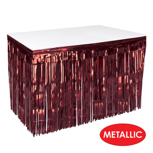 Bulk Pkgd 1-Ply Metallic Table Skirting - burgundy (Case of 6) by Beistle