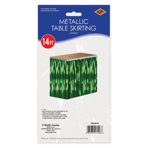 1-Ply Fire Resistant Metallic Table Skirting - green