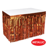 Bulk Pkgd 1-Ply Metallic Table Skirting - orange (Case of 6) by Beistle