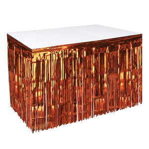 Packaged 1-Ply Metallic Party Table Skirting - orange (6/Case)