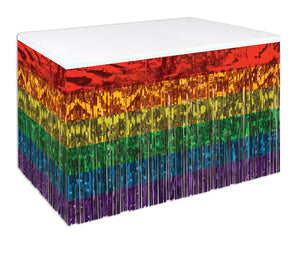Bulk Pkgd 1-Ply Metallic Table Skirting - rainbow (Case of 6) by Beistle