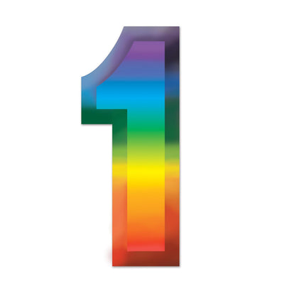Beistle Multi-Color Plastic 3-D Party Number 1
