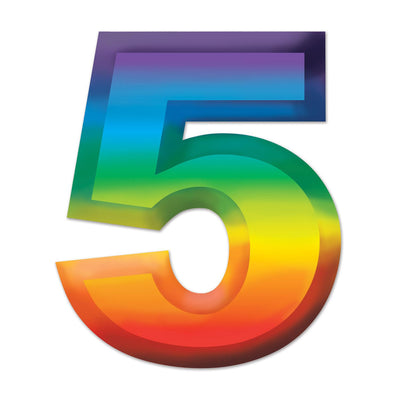 Beistle Multi-Color Plastic 3-D Party Number 5