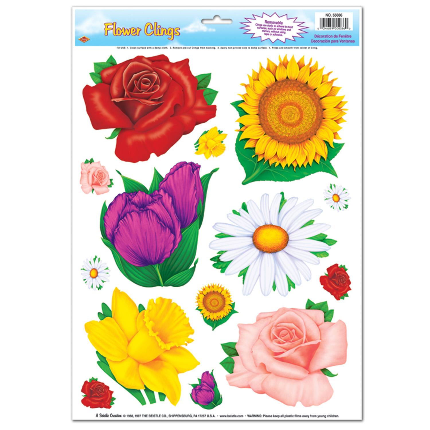 Beistle Flower Party Clings (14/Sheet)