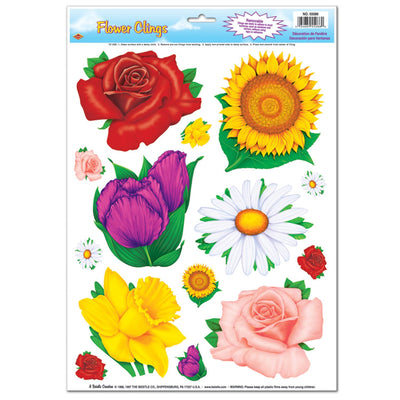 Beistle Flower Party Clings (14/Sheet)
