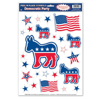 Beistle Democratic Peel 'N Place Clings (25/Sheet)