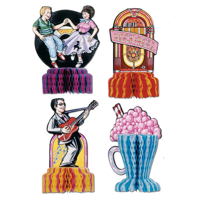 Beistle 50's Mini Party Centerpieces (4/Pkg)