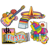 Beistle Fiesta Cutouts - prtd 2 sides (4 Sheets/Pkg)