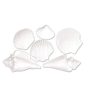 Beistle Luau Party White Plastic Seashells (6/Pkg)