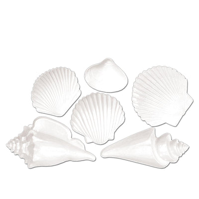 Beistle Luau Party White Plastic Seashells (6/Pkg)