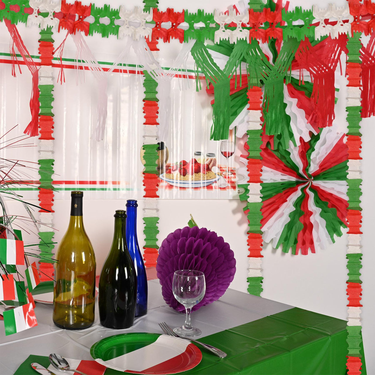 Pageant Garland - red, white, green 