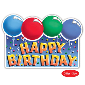Bulk Glittered Happy Birthday Sign (Case of 12) by Beistle