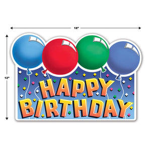 Bulk Glittered Happy Birthday Sign (Case of 12) by Beistle