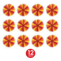 Tissue Fan - golden-yellow, orange, red 