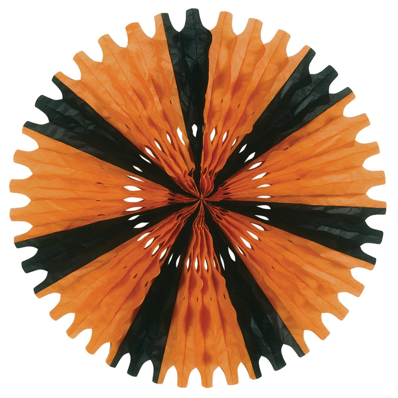 Beistle Halloween Tissue Fan - orange & black