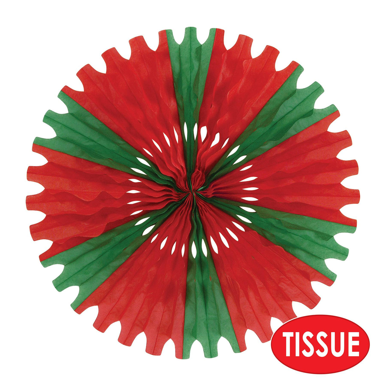 Christmas Tissue Fan - red & green Decoration