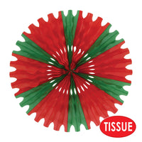 Christmas Tissue Fan - red & green Decoration