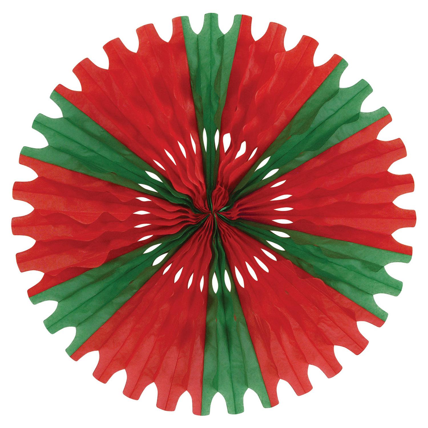Beistle Christmas Tissue Fan - red & green