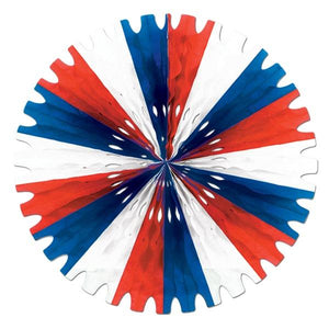 Beistle Tissue Party Fan - red - white - blue