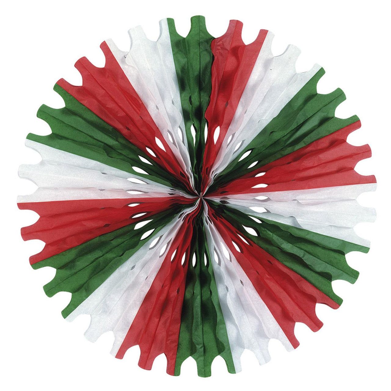 Beistle Fiesta Tissue Fan - red - white - green