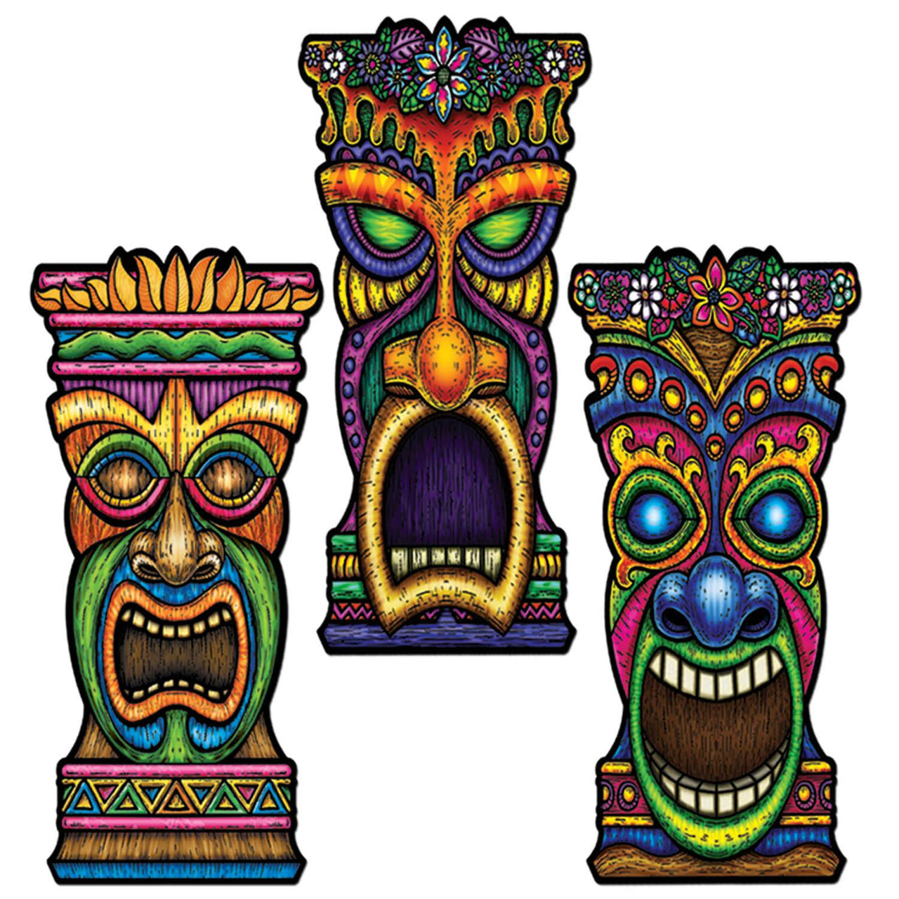 Beistle Luau Party Tiki Cutouts