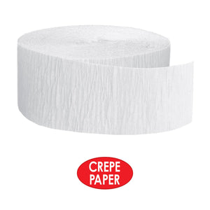 Festive Crepe Streamer - white