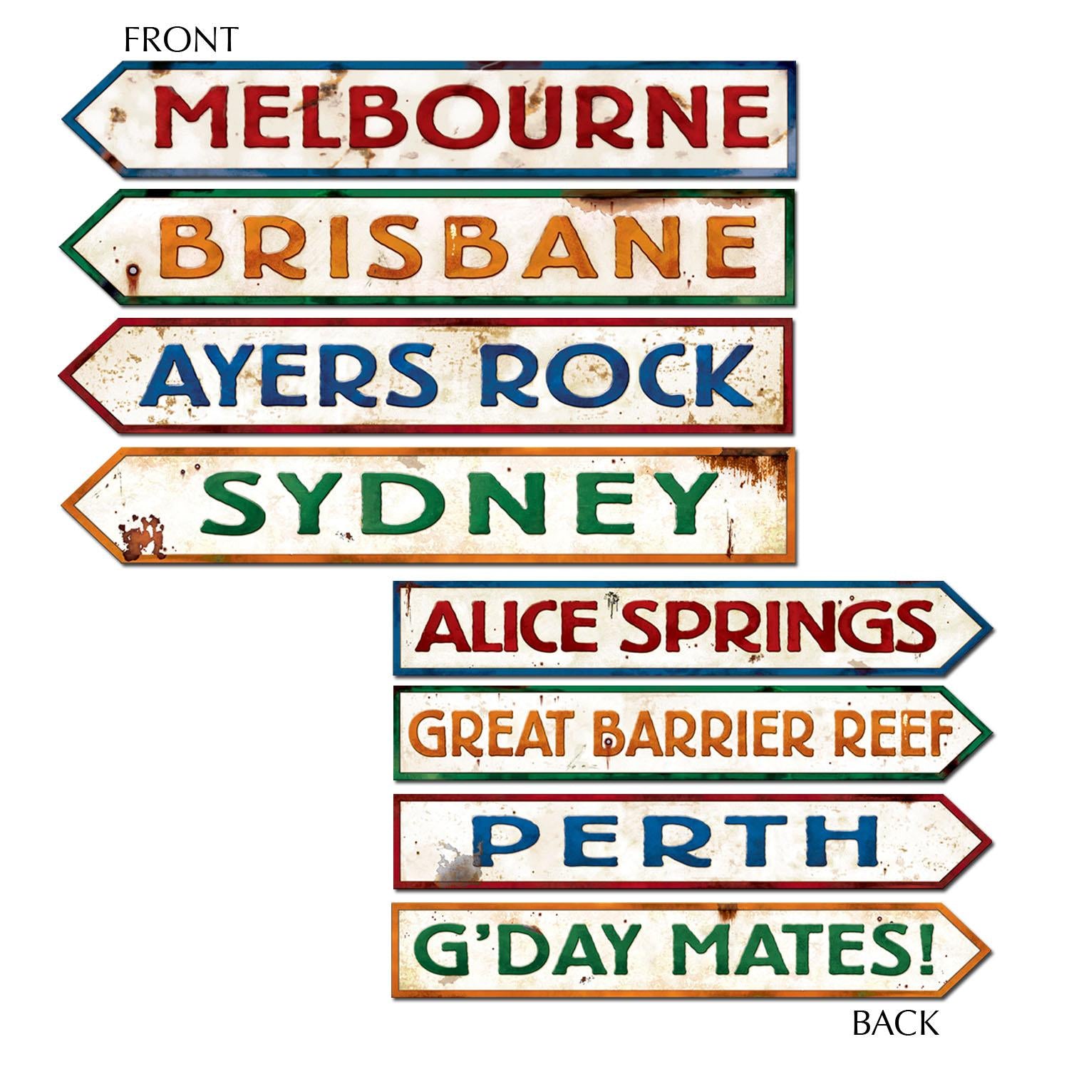 Beistle Australian Street Sign Party Cutouts (4/Pkg)
