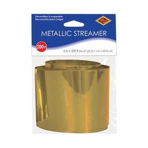 Fire Resistant Gleam 'N Streamer Metallized Streamer - gold