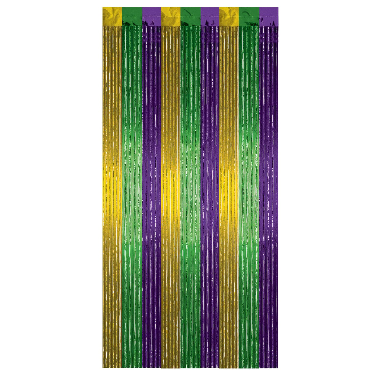 Mardi Gras 1-Ply Gleam 'N Curtain - gold - green - purple