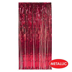 Bulk 1-Ply Fire Resistant Gleam 'N Curtain red (Case of 6) by Beistle