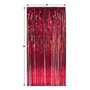 Bulk 1-Ply Fire Resistant Gleam 'N Curtain red (Case of 6) by Beistle