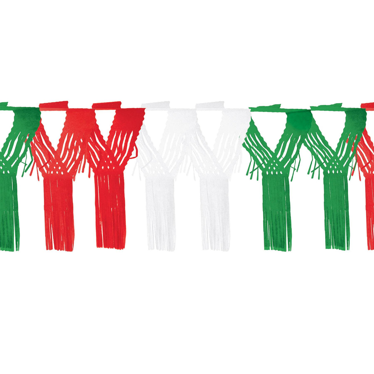 Beistle Fiesta Drop Fringe Garland - red - white - green
