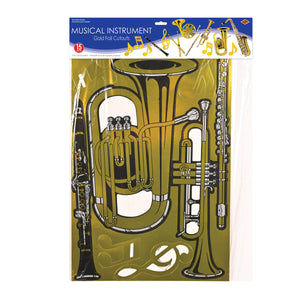 Gold Foil Musical Instrument Cutouts