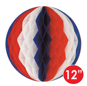 Patriotic Party Supplies - Tissue Ball - red, white, blue 