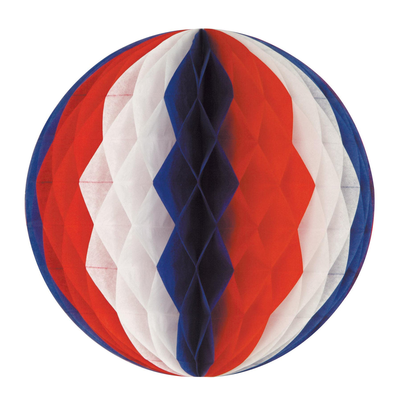 12 Inch- Beistle Tissue Party Ball - red - white - blue